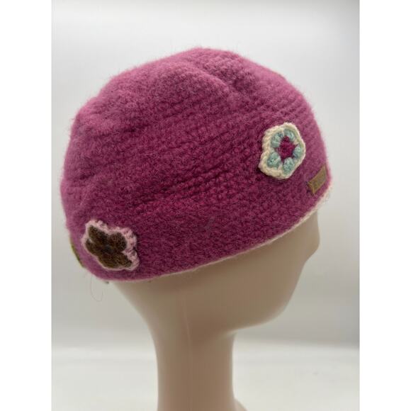 Everest Design Kids Small 6-12 mo pink floral crochet Beanie Hat Cap lined - Picture 2 of 8